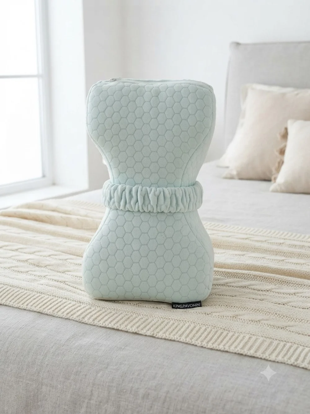 KingPavonini Cooling Gel Memory Foam Orthopedic Knee Pillow with Strap